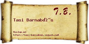 Tasi Barnabás névjegykártya